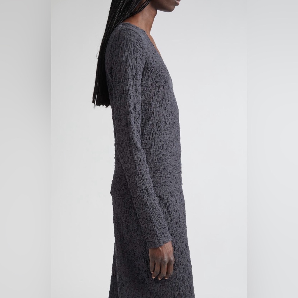 Vince Women's Gray Long Sleeve Scoop Neck Top Graphite Small - Picture 4 of 6